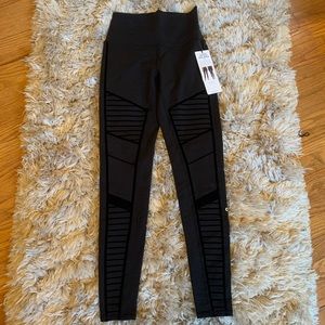 Aloyoga exhale Florida flocked HW moto leggings